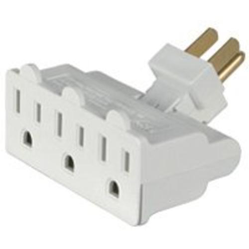 Cooper Wiring 1192W-SP Swivel Three Outlet Tap 125 Volt, White