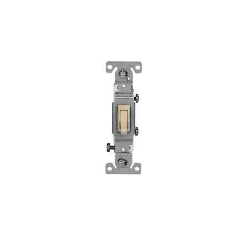 Cooper Wiring 1301-7A Grounding Single Pole Toggle Switch, Almond