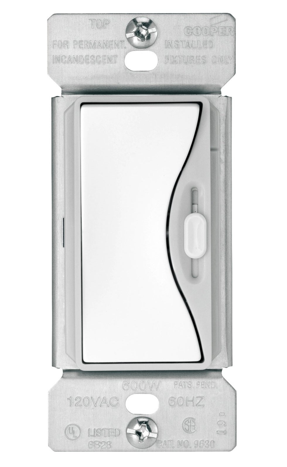 Cooper Wiring 9530WS Aspire Slide Dimmer with Preset, White Satin