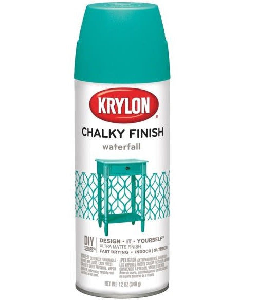 Krylon K04112000 Chalky Finish Spray Paint, 12 Oz, Waterfall