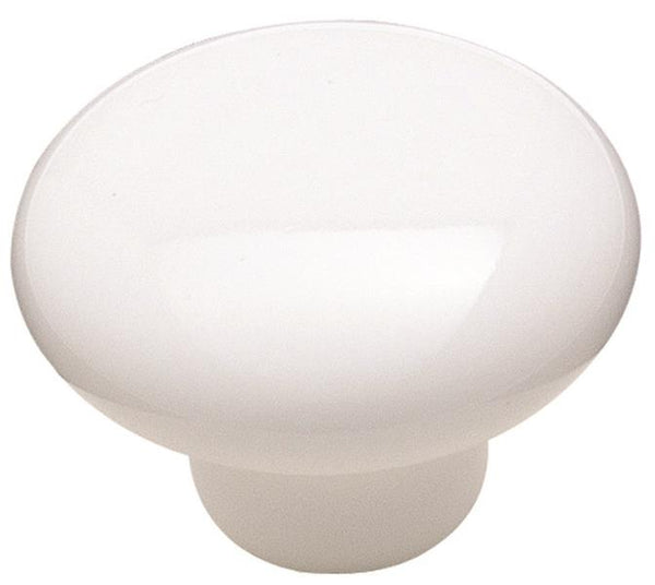 Amerock 232WHT White Ceramic Cabinet Knob, 1-1/4" Dia.