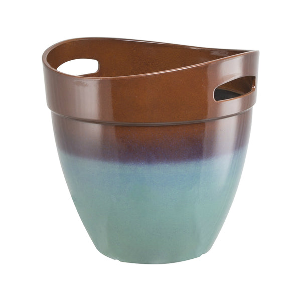 Landscapers Select PT-S040 Resin Planter with Handle Teal, 15 Inch