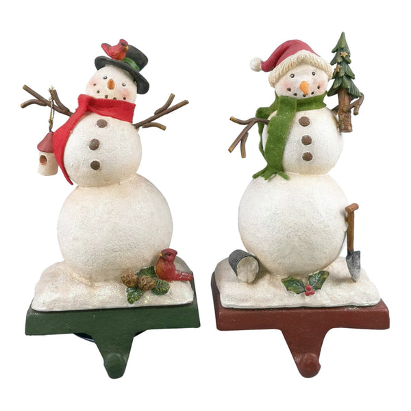 Santas Forest 89415 Christmas Stocking Holders Snowman, Pack of 2