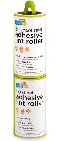 Honey-Can-Do LNT-03769 Lint Roller with Refill, 60-Sheet, 2/Pack