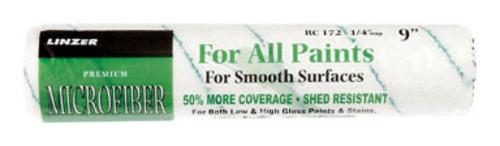 Linzer RC172-9 Microfiber Paint Roller Cover, 9" X 1/4" Nap