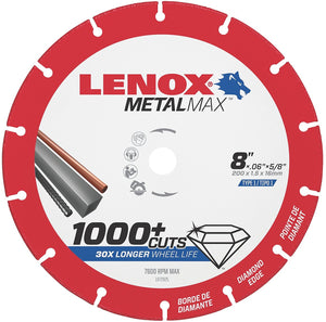 Lenox 1972925 Metalmax Diamond Edge Cutoff Wheel, 8" x 5/8"