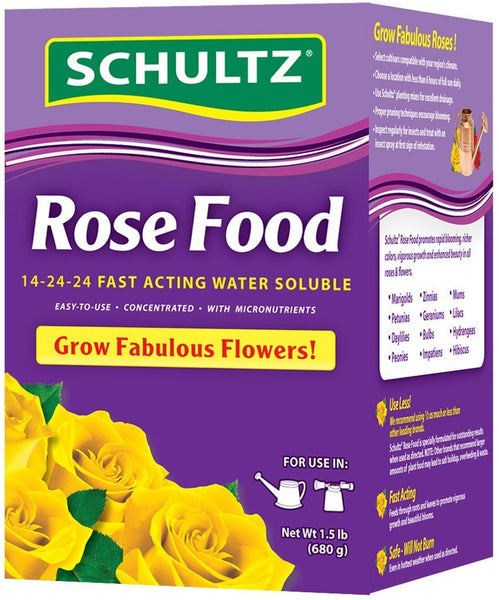 Schultz SPF70220 Fast Acting Water Soluble Rose Food, 14-24-24, 1.5 lbs