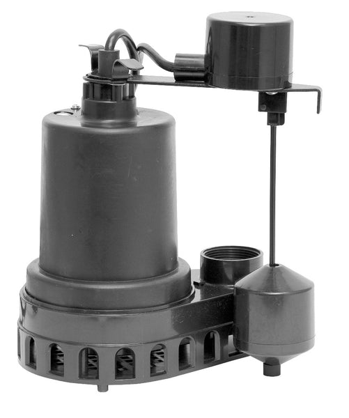 Superior Pump 92572 Thermoplastic Sump Pump with Vertical Float Switch, 1/2 HP