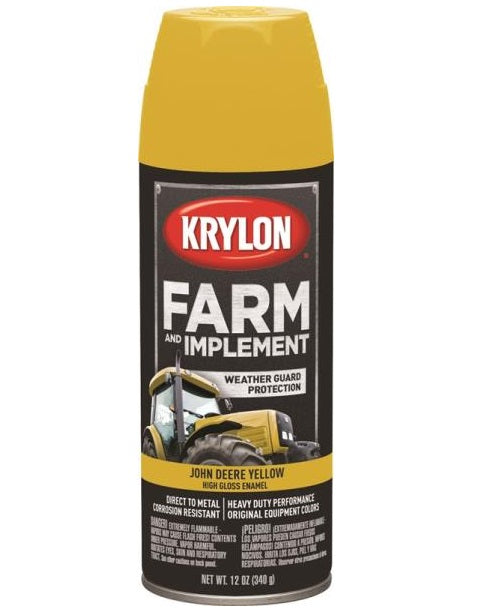 Krylon K01934000 John Deere Yellow Farm & Implement Spray Paint, 12 Oz