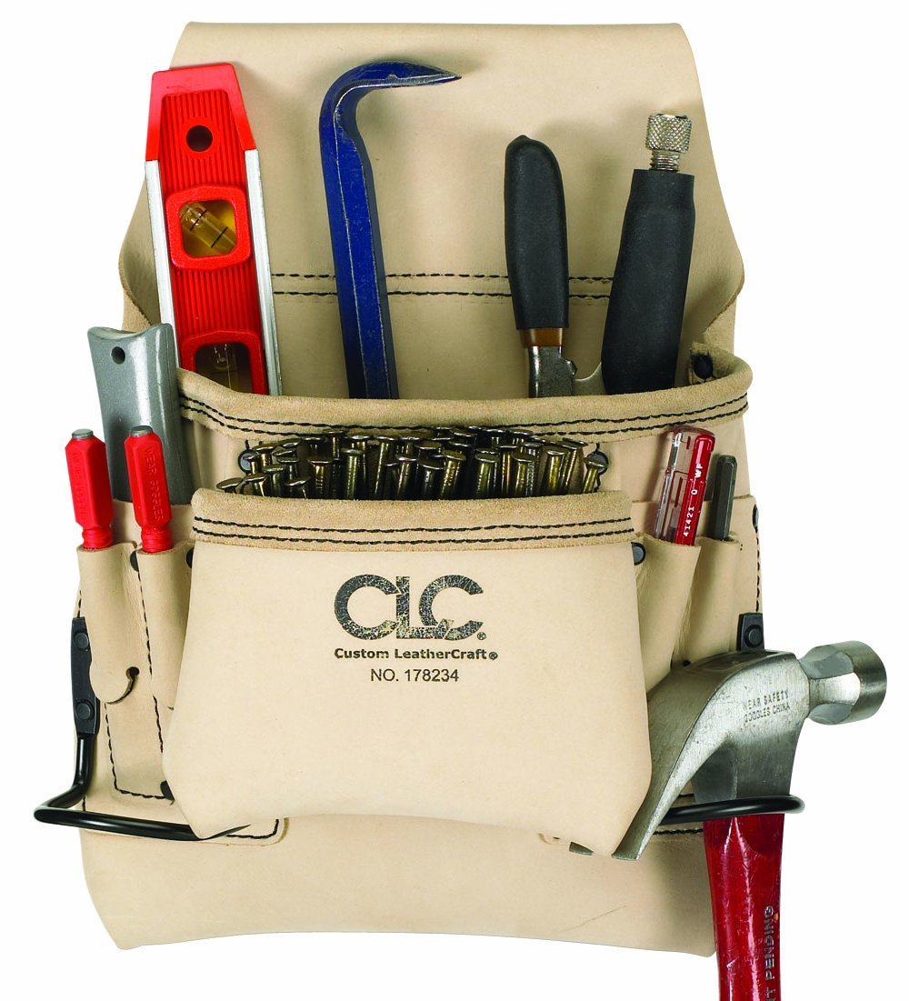 CLC 178234 Carpenter's Nail & Tool Bag, 8 Pockets