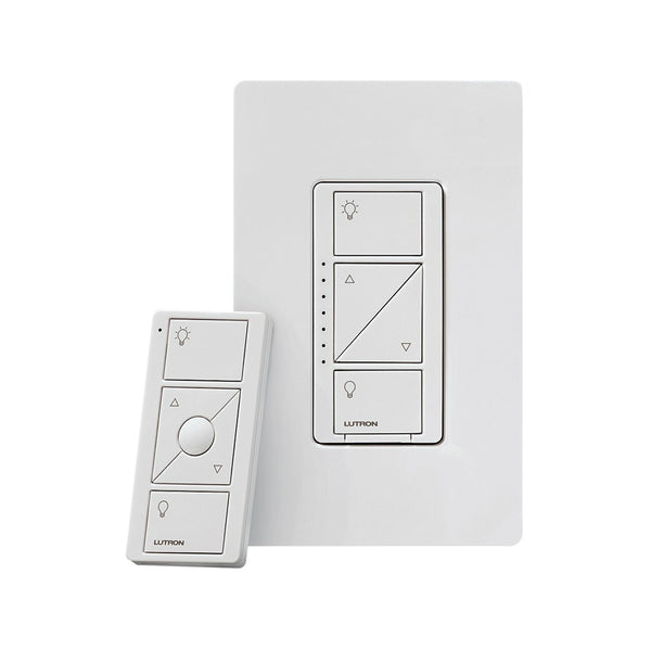 Lutron P-PKG1W-WH-R Caseta Wireless Smart Lighting Dimmer Switch and Remote Kit, White