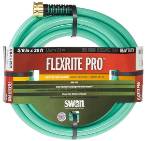 Swan FXP58025 FlexRITE Pro Heavy Duty Water Hose, 5/8" Dia x 25' L