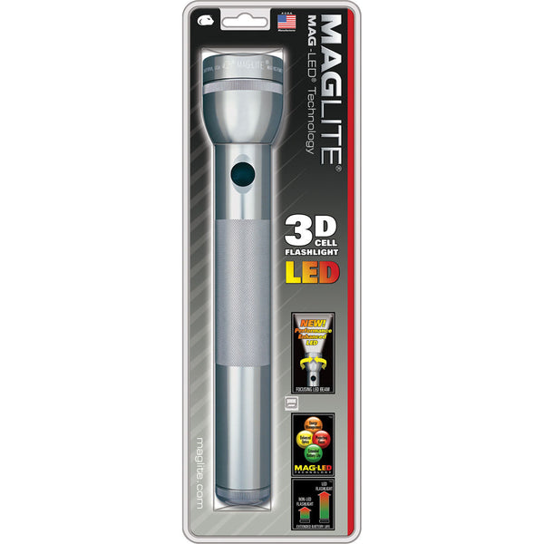 Maglite ST3D096 LED Flashlight, 3D Cell, Gray, 131 Lumen