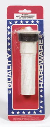 Us Hardware P-1358C Vanity Sink Drain Assembly, 1-1/4" x 5-1/2", White