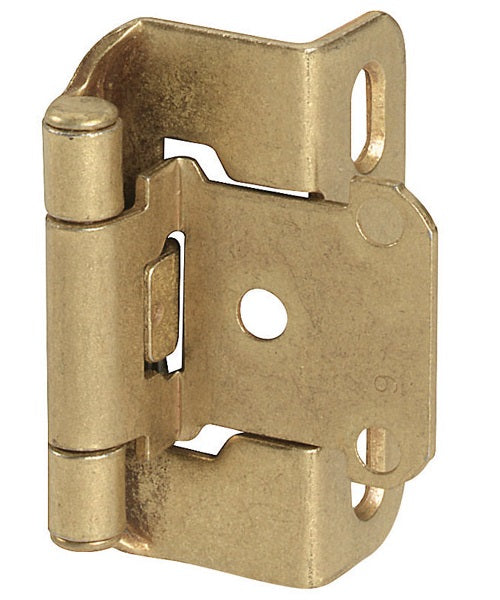 Amerock BPR7550BB Overlay Self-Closing Partial Wrap Hinge, Burnished Brass