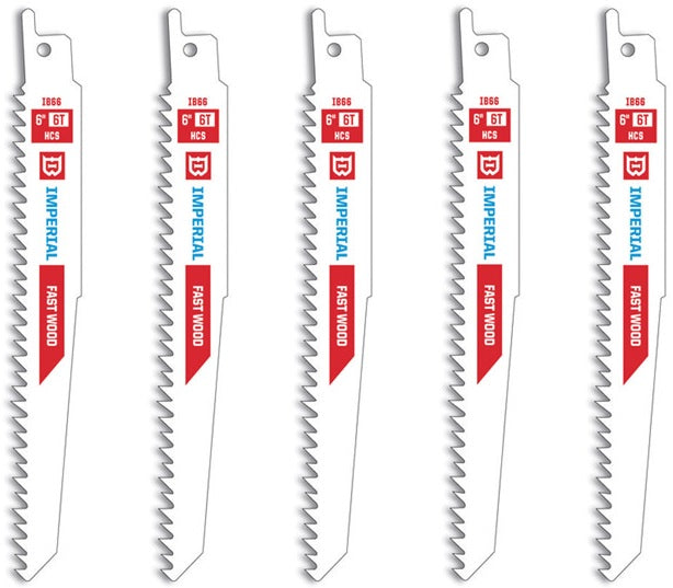 Imperial Blades IB66-5 Reciprocating Saw Blades, 6 TPI, White