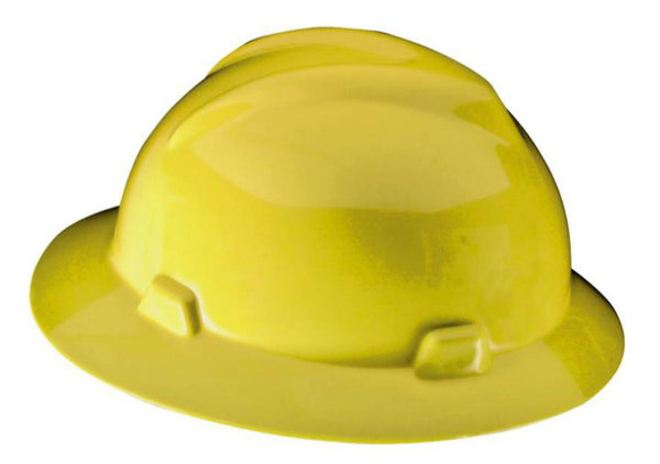 Msa 454730 V-Gard Protective Hard Hat Full Brim, Yellow