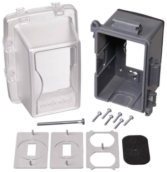 Red Dot CKPM Extra Duty Non-Metallic Weatherproof Receptacle Cover, 4-3/4", Clear