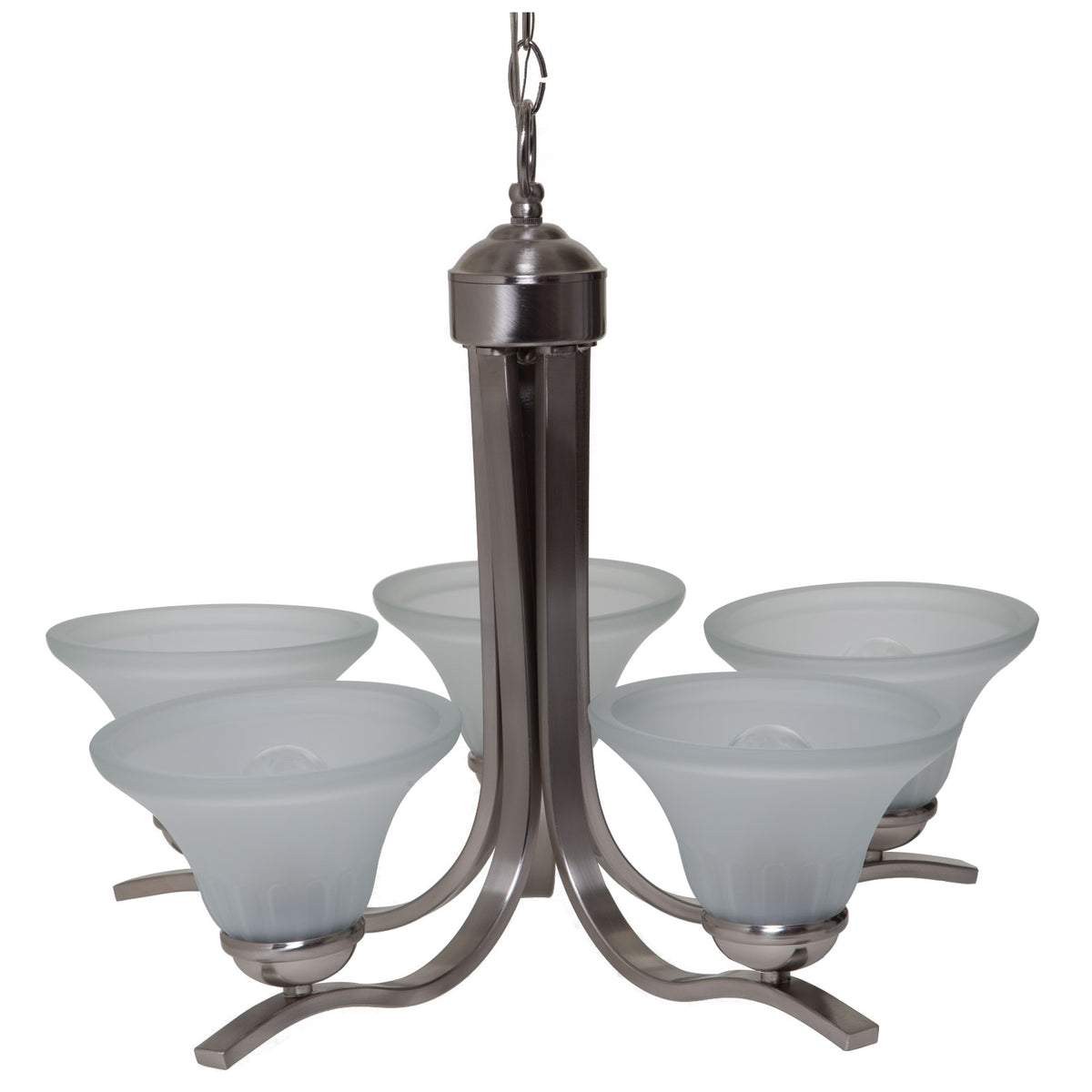 Boston Harbor 1571-5C Five Light Chandelier, Brushed Nickel