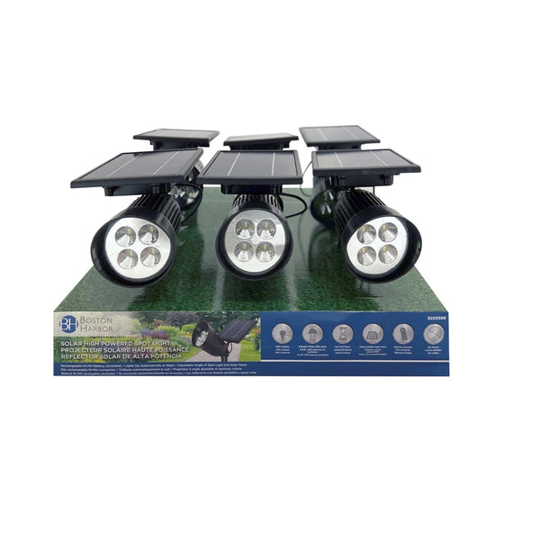 Boston Harbor 26080 Solar Spotlight, Black