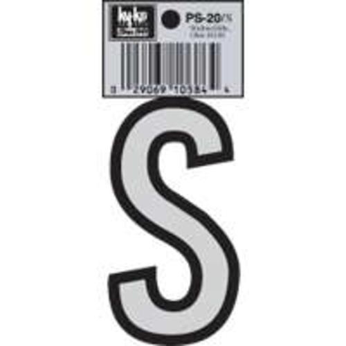 Hy-Ko PS-20/S Vinyl lettering Reflective House Letter S, Size 3-1/4"
