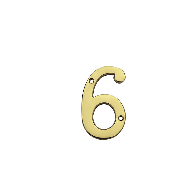 National Hardware N197-830 V1900 #6 House Numbers, Solid Brass, 4"