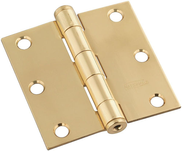 National Hardware N238-238 V513 Door Hinge, 3", Solid Brass