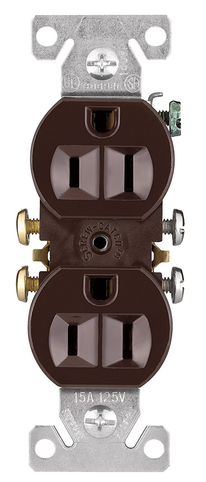 Eaton C270B Duplex Receptacle, Brown, 15-Amp, 125-Volt