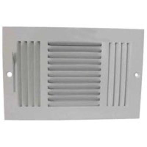 ProSource SW03-10X6 3 Way Sidewall Registers, 10" x 6", White