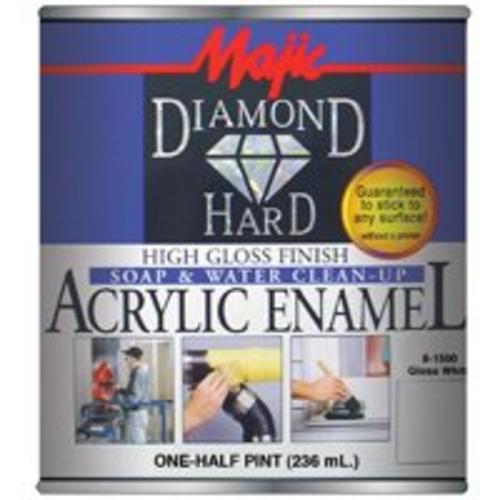 Majic 8-1500-4 Acrylic Enamel Gloss, White, Pint 1/2