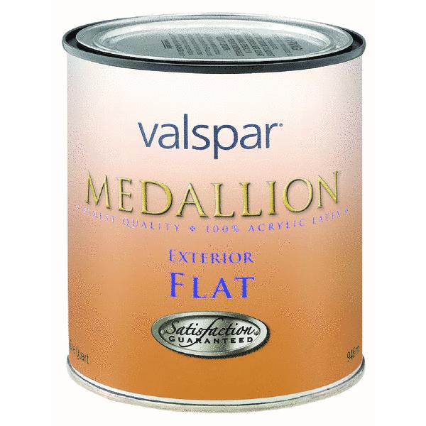 Valspar 027.0045505.005 Medallion Exterior Latex Paint, 1 Qt, Clear Base, Flat