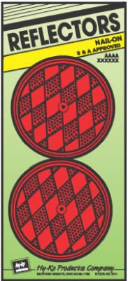 Hy-Ko CDRF-5R Nail-On Plastic Reflector, 3-1/4", Red, 2-Pack