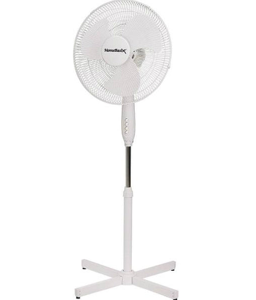 PowerZone FS-40E Oscillating Floor Fan with 3-Speeds, 16"