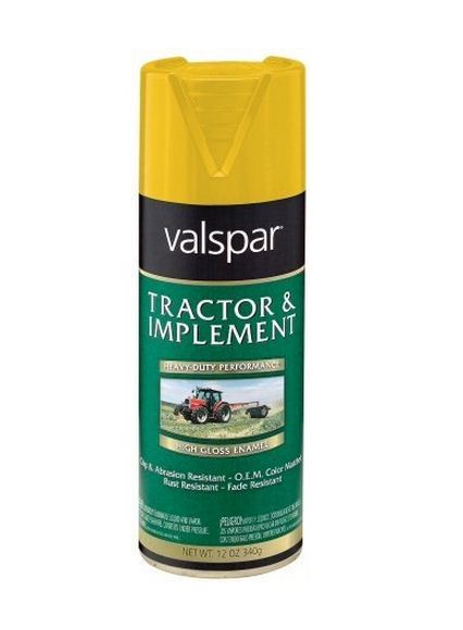 Valspar 018.5339-06.076 Tractor & Implement Spray Paint, 16 Oz, JD Yellow