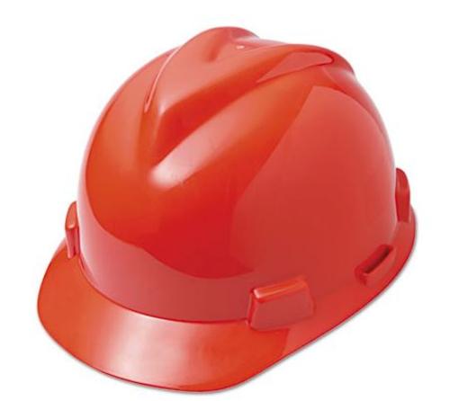 Msa Safety Works V-Gard 475363 Hard Hat With Ratchet, Red, Polyethylene