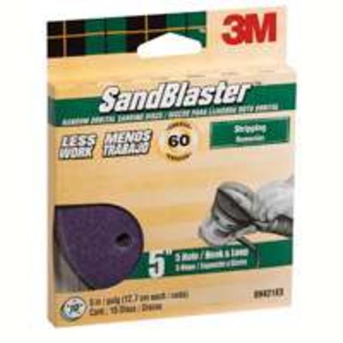 3M 99421ES SandBlaster Heavy Duty Sanding Disc, 5",  60 Grit, 10-Pack