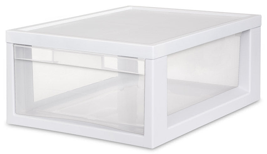 Sterilite 23608006 Medium Modular Drawer with White Frame