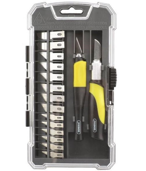 General Tools 95618 Precision Hobby Knife Set, 18 Piece