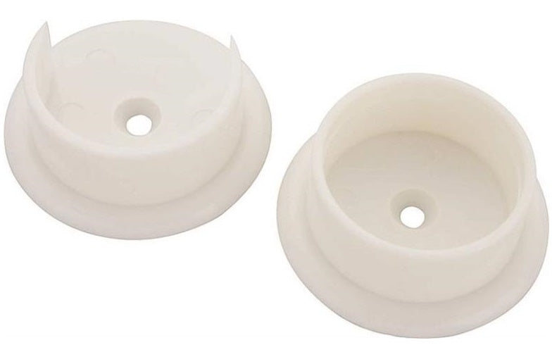 Prosource 23701PHX-PS Closet Pole Sockets, Plastic, White, 2/Pack