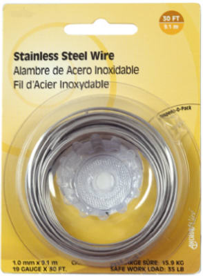 Hillman Fasteners 123114 Stainless Steel Wire, 30', 19 Gauge