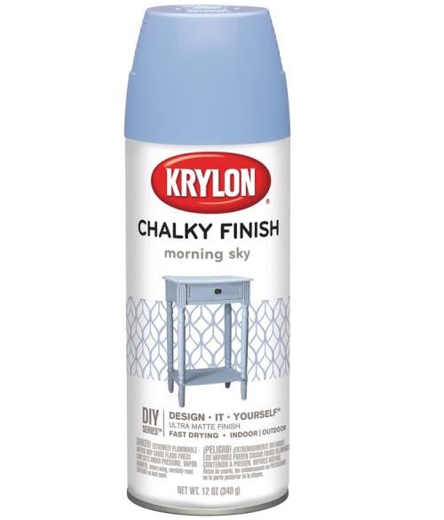 Krylon K04110000 Chalky Finish Spray Paint, 12 Oz, Morning Sky