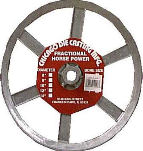 Chicago Die Casting 1000A6 Single V Grooved Pulley, 10" x 5/8"