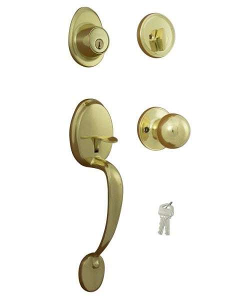 ProSource S7731-PS 6-Way Adjustable Entrance Handlesets, Polished Brass