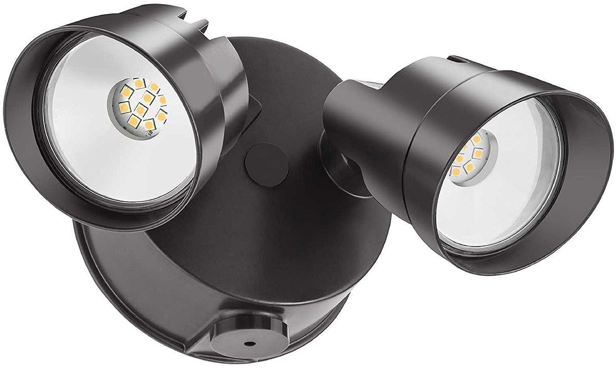 Lithonia Lighting 237Y2E Twin Head LED Flood Light, Bronze