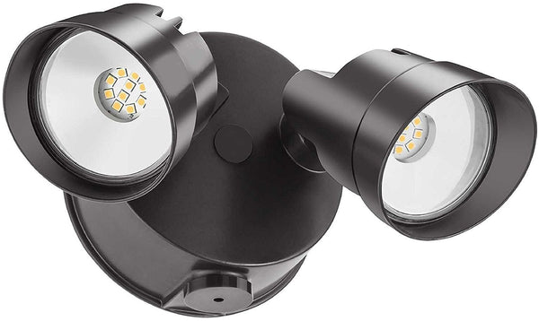 Lithonia Lighting 237Y2E Twin Head LED Flood Light, Bronze