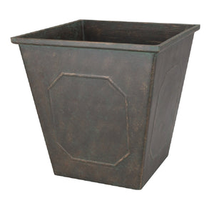 Landscapers Select PT-S046 Metallic Square Resin Planter, 14"