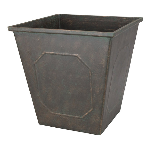 Landscapers Select PT-S046 Metallic Square Resin Planter, 14"