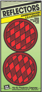 Hy-Ko CDRF-4R Self-Adhesive Press-On Reflector, 3-1/4", Red, 2-Pack