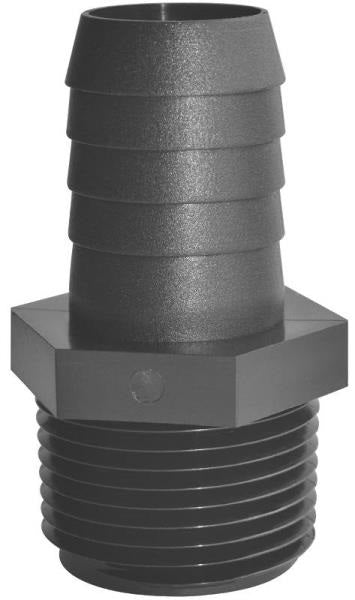 Green Leaf  A 1214 P Threaded Poly Adapter, 1/2" mpt x 1/4" barb