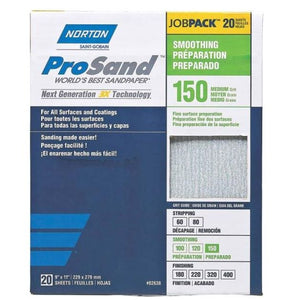 Norton 02638 3X Sandsheet 9"x11", 150 Grit
